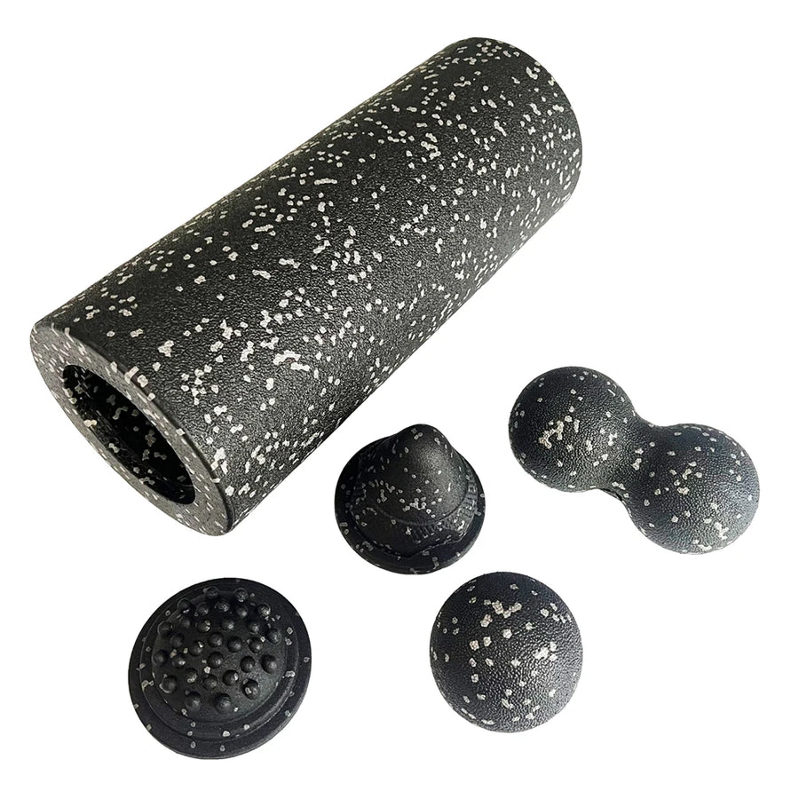 Kit Fascia Roller 5-en-1 — Rouleau Vibrant, Foam Roller & Balles de Massage