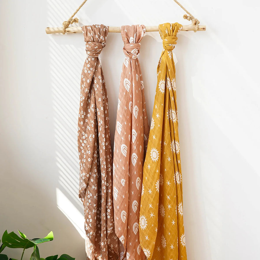 Couverture Mousseline Bambou & Coton — Double Couche, 120×110 cm