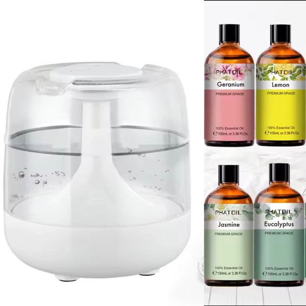 Pack Essentielle – Diffuseur 650ml + Huile Essentielle au Choix
