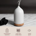 Diffuseur Céramique Ultrasonique — Veilleuse 7 Couleurs & Aromathérapie