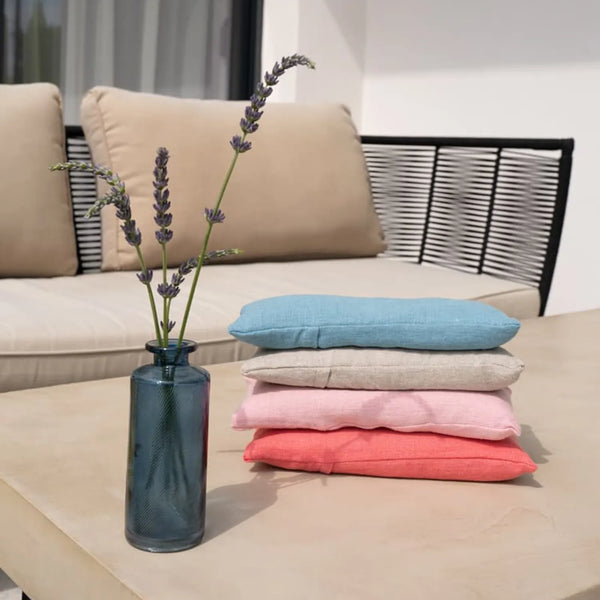 Coussin lesté pour les yeux lavande et chanvre VELUNA — texture du tissu