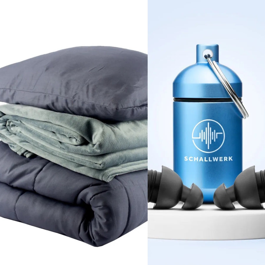 Pack Sommeil Ultime — Bouchons 33dB + Couverture Lestée 9kg | Économisez 30€