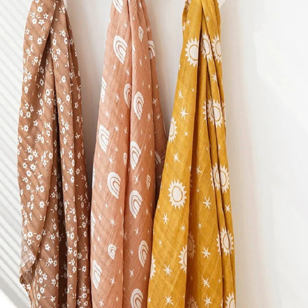 Couverture Mousseline Bambou & Coton — Double Couche, 120×110 cm