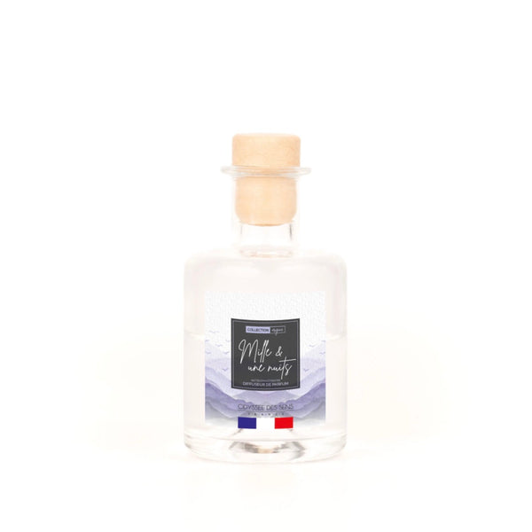 Diffuseur de parfum d'intérieur 100ml fait main flacon verre bouchon bois VELUNA