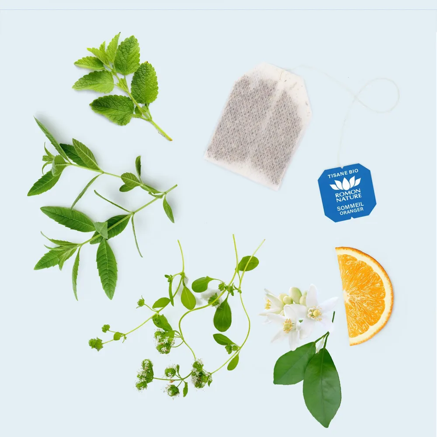 Tisane Sommeil Bio — Mélisse Verveine Marjolaine | 20 Sachets Compostables | Fabriqué en France