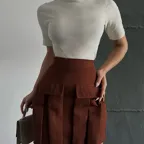 Jupe Cargo Marron Femme