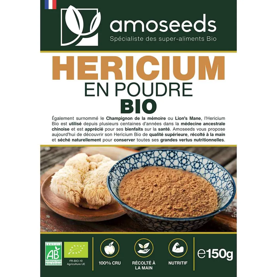Pack Trio Champignons Adaptogènes Bio — Reishi + Chaga + Hericium | 3 × 150g | Certifié AB