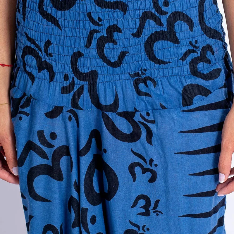 Pantalon Afghan Bleu Om – Confort, Yoga & Style Bohème
