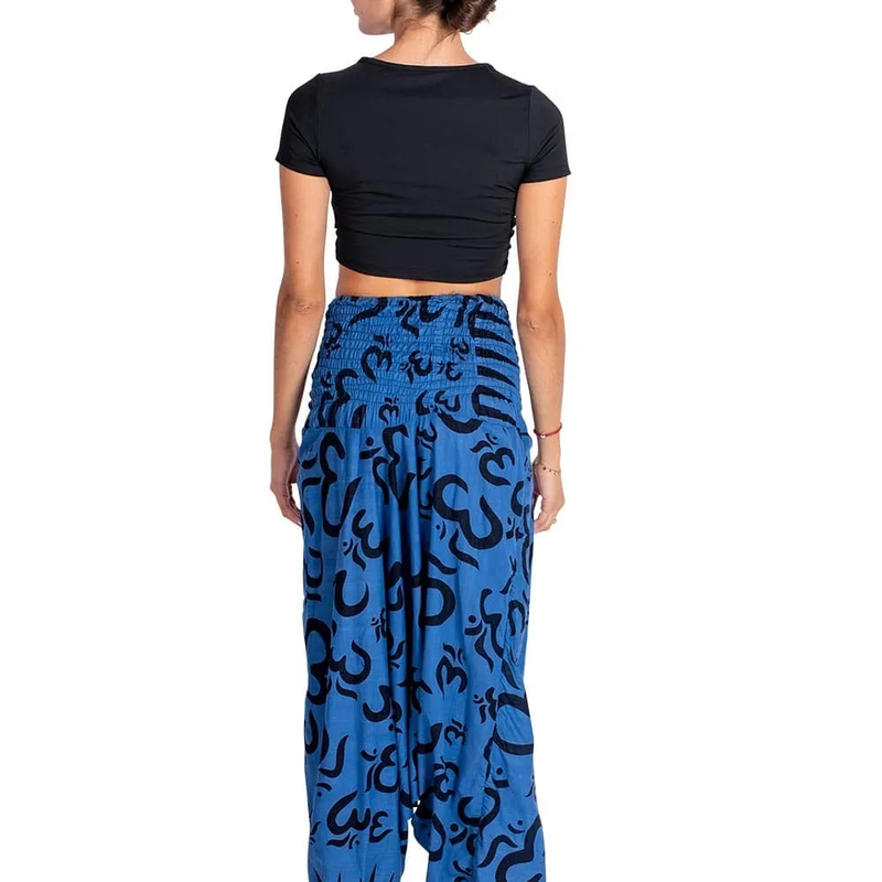 Pantalon Afghan Bleu Om – Confort, Yoga & Style Bohème