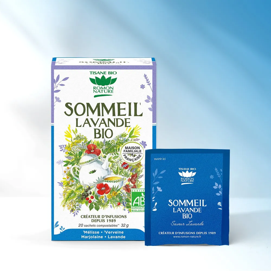 Tisane Sommeil Bio — Mélisse Verveine Marjolaine | 20 Sachets Compostables | Fabriqué en France