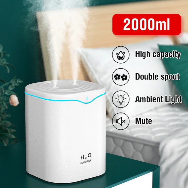 Diffuseur Aromatique 2000 ml — Brume Froide & Double Diffusion