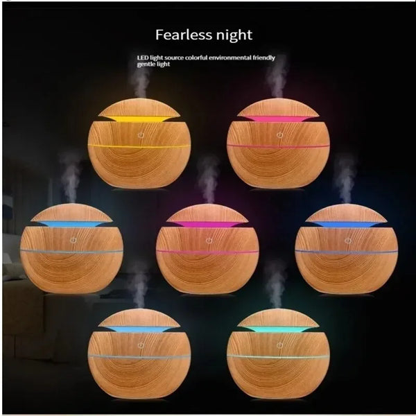Diffuseur d'Huiles Essentielles Ultrasonique — Design Bois Naturel