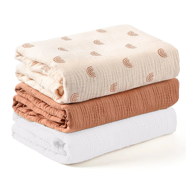 Couverture Mousseline de Coton — Lot de 3, Légèreté & Douceur Naturelle